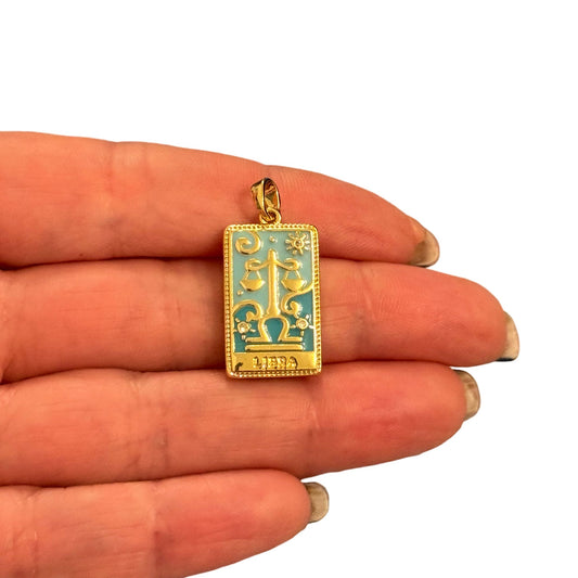 Sarı Çelik Zodyak Burç Kolye Ucu - TERAZİ(LIBRA)