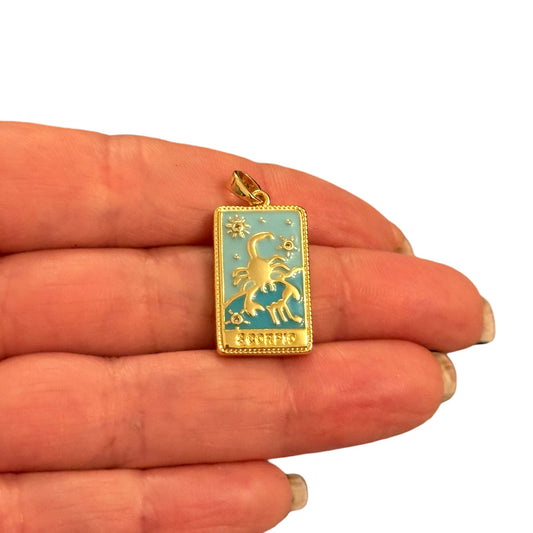 Sarı Çelik Zodyak Burç Kolye Ucu - AKREP ( SCORPIO)