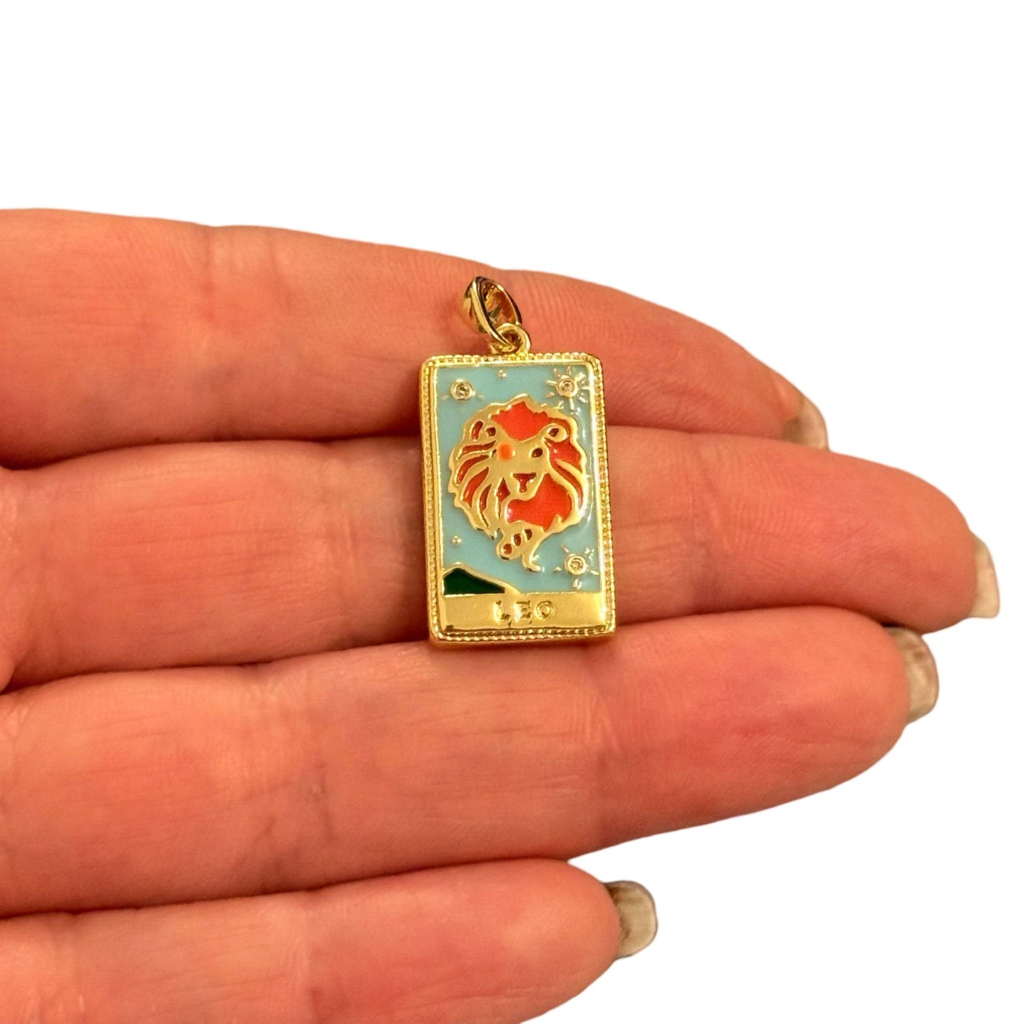 Sarı Çelik Zodyak Burç Kolye Ucu - ASLAN ( LEO)