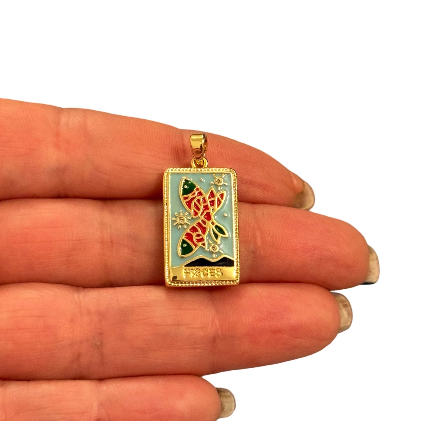 Sarı Çelik Zodyak Burç Kolye Ucu - BALIK ( PISCES )