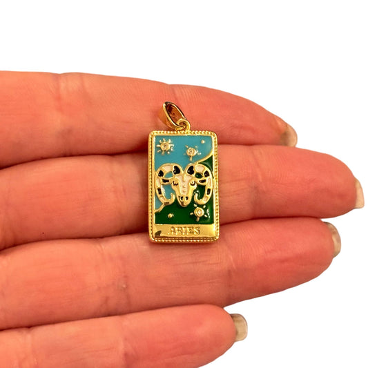 Sarı Çelik Zodyak Burç Kolye Ucu - KOÇ(ARIES)