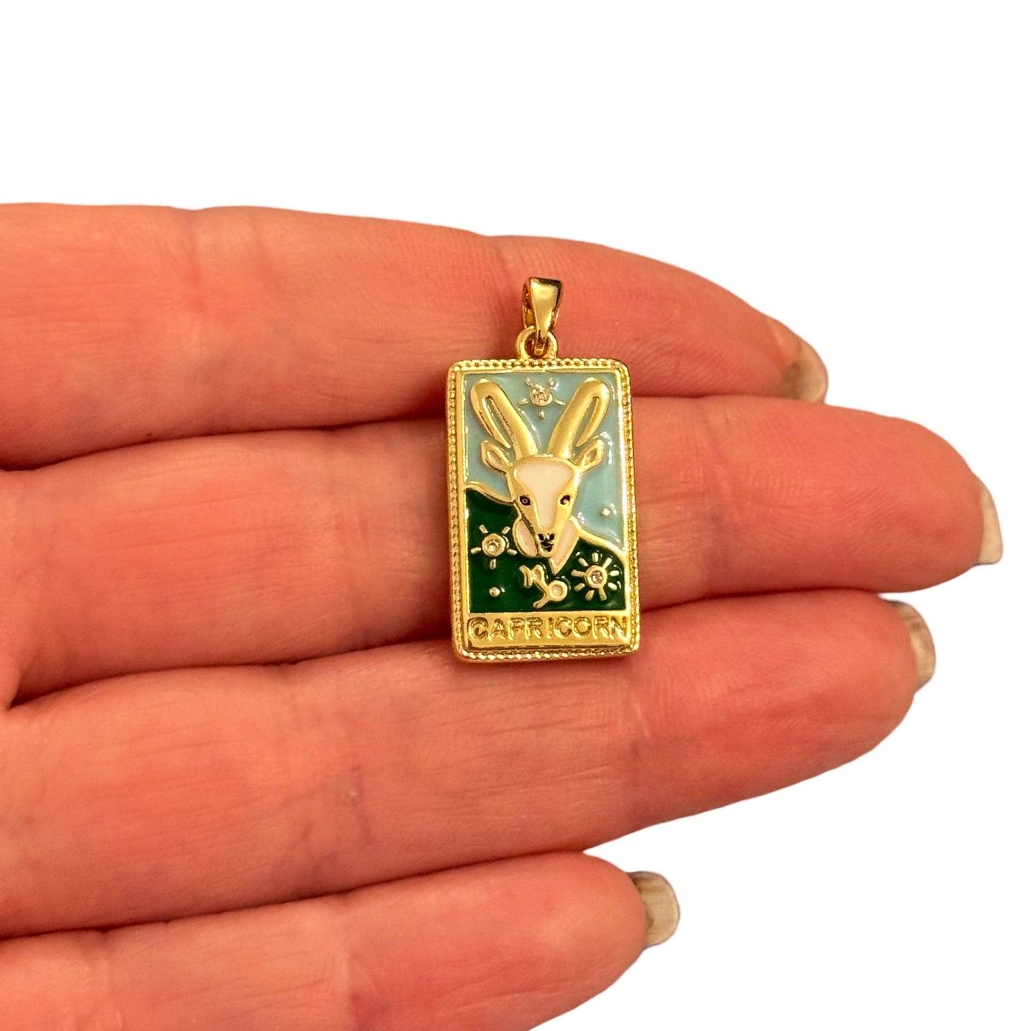 Sarı Çelik Zodyak Burç Kolye Ucu - OĞLAK ( CAPRICORN)