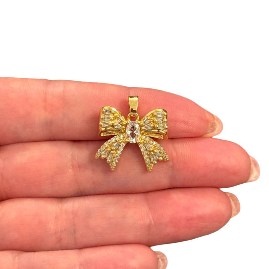 Gold Plated Enamel Strawberry Shaking Attachment - Neon Green