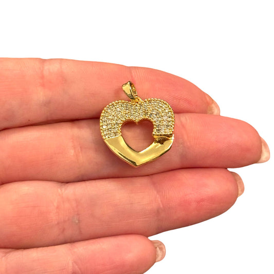 Gold Plated Enamel Strawberry Shaking Attachment - Neon Green