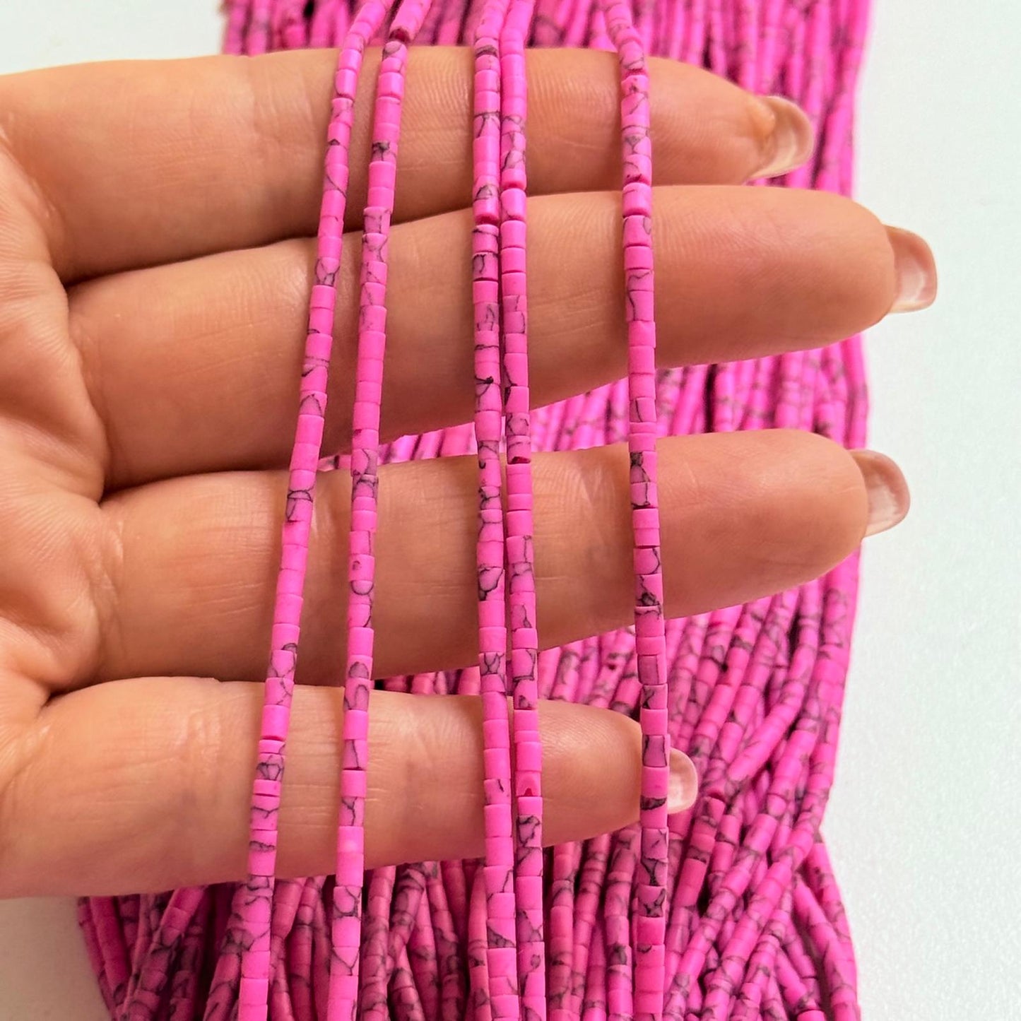 Afgan Boncuk - Damarlı Pembe-26