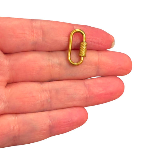 316L Paslanmaz Sarı Çelik, Oval Karabina , 20 x 10 mm