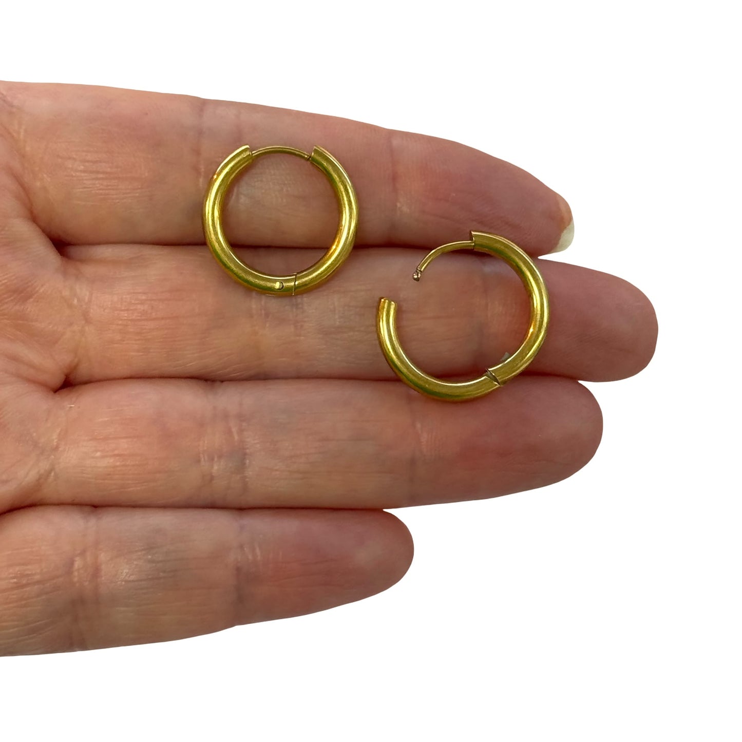316 L Paslanmaz Sarı Çelik Tombul Halka Küpe Aparatı-18mm