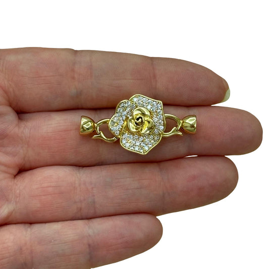 Gold Plated Enamel Strawberry Shaking Attachment - Neon Green