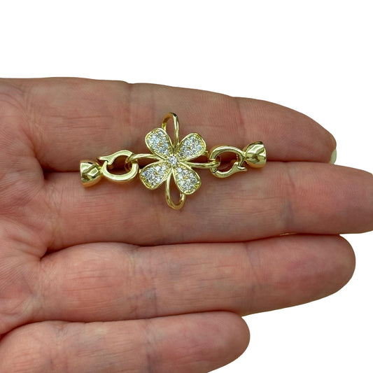 Gold Plated Enamel Strawberry Shaking Attachment - Neon Green