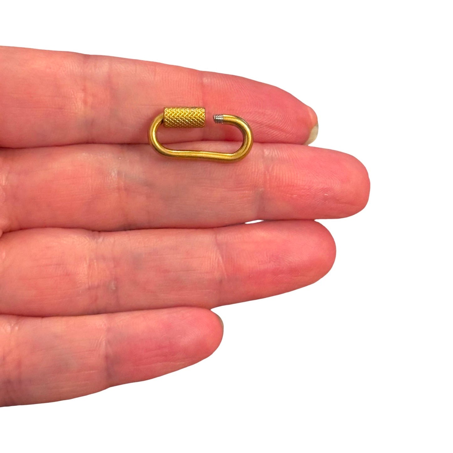 316L Paslanmaz Sarı Çelik, Oval Karabina , 20 x 10 mm