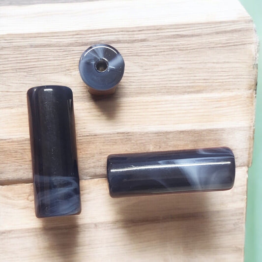 A Kalite Akrilik Silindir -8x25mm- Ebruli Lacivert