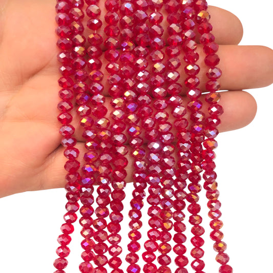 Çin Kristali 6mm - 6106 Şeffaf Janjanlı Kırmızı