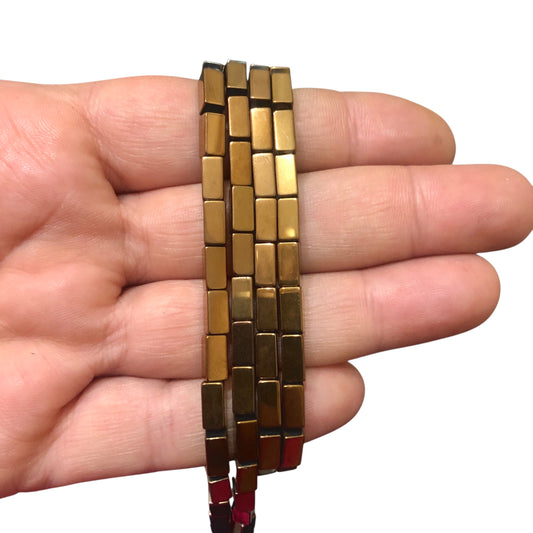 4x8mm Köşeli Hematit - Bakır