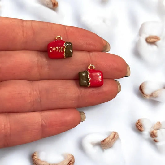 Gold Plated Enamel Strawberry Shaking Attachment - Neon Green