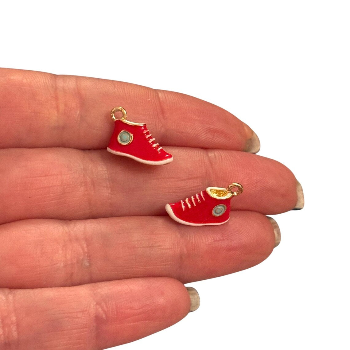 Gold Plated Enamel Strawberry Shaking Attachment - Neon Green