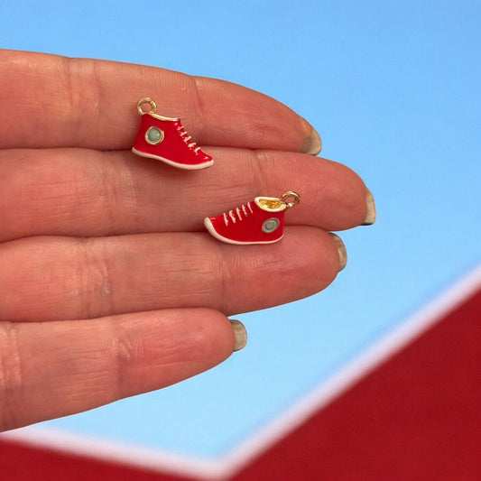 Gold Plated Enamel Strawberry Shaking Attachment - Neon Green