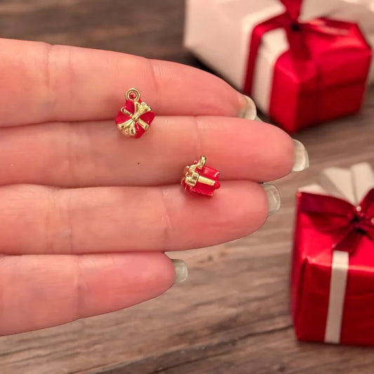 Gold Plated Enamel Strawberry Shaking Attachment - Neon Green