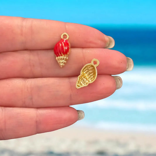 Gold Plated Enamel Strawberry Shaking Attachment - Neon Green