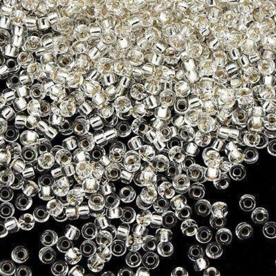 Miyuki Boncuk, MiyukiRoundBeads15/0-0001 Crystal Silver Lined