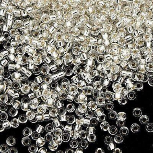 Miyuki Boncuk, MiyukiRoundBeads15/0-0001 Crystal Silver Lined