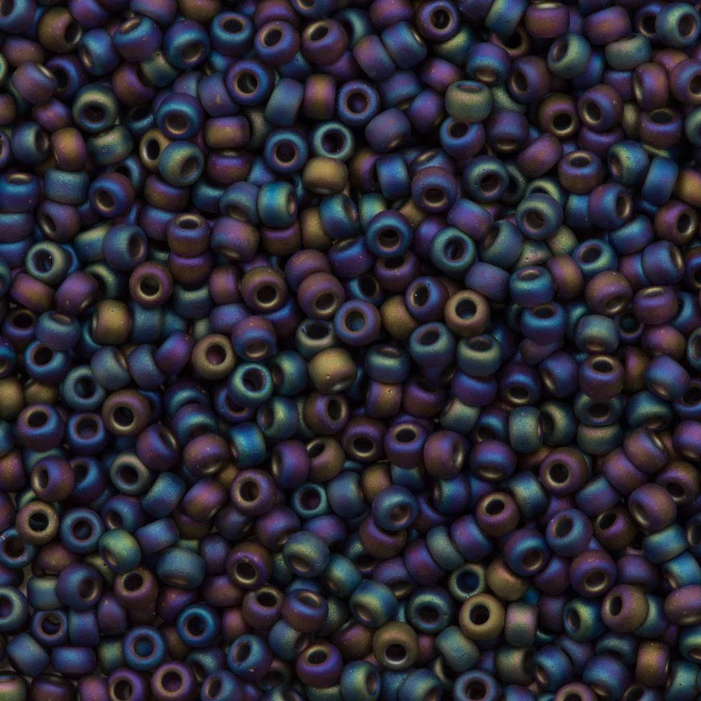 Miyuki Boncuk, MiyukiRoundBeads 8/0-0135FR Transparent Brown AB Matted