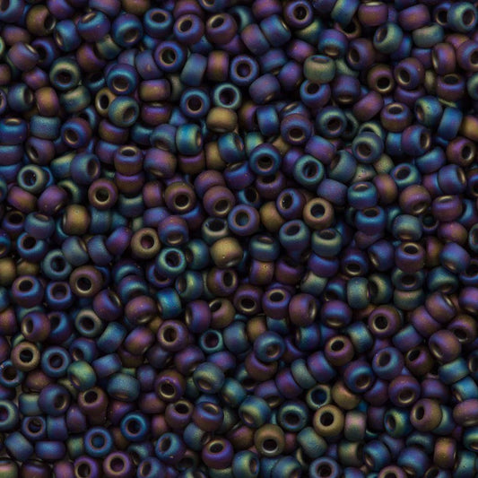 Miyuki Boncuk, MiyukiRoundBeads 8/0-0135FR Transparent Brown AB Matted