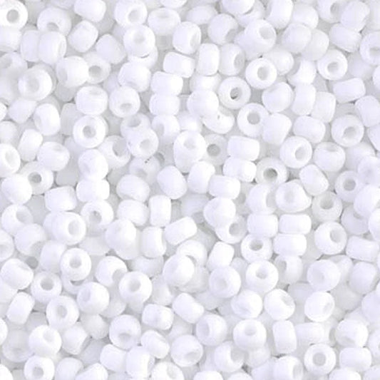 Miyuki Boncuk, MiyukiRoundBeads 8/0-0402F White Opaque Matted