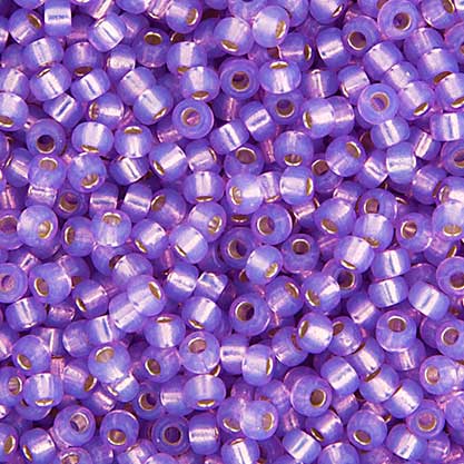 Miyuki Boncuk, MiyukiRoundBeads 6/0- 0574 Dyed Lilac Silver Lined Alabaster