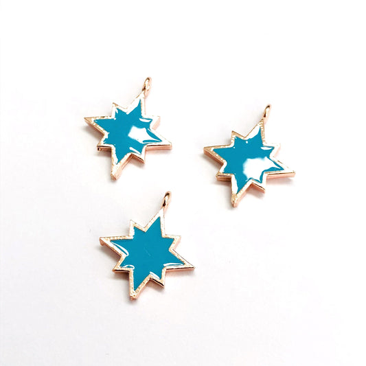 Rose Gold Kaplama Mineli Kutup Yıldızı Sallantı Aparatı - Mavi