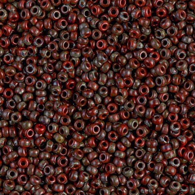 Miyuki Boncuk, Miyuki Round Beads11/0-4513 Picasso Opaque Red Garnet