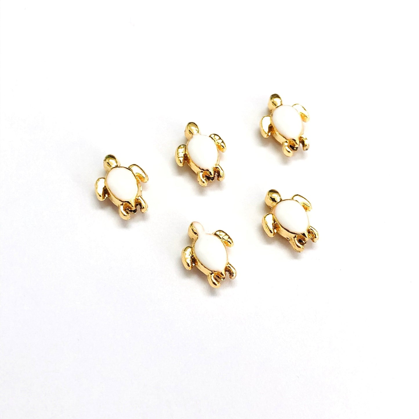 Gold-Plated Enamel Tortoise Divider - White