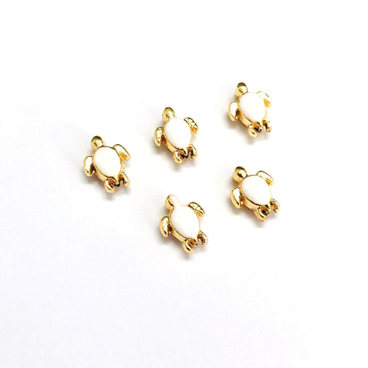 Gold-Plated Enamel Tortoise Divider - White
