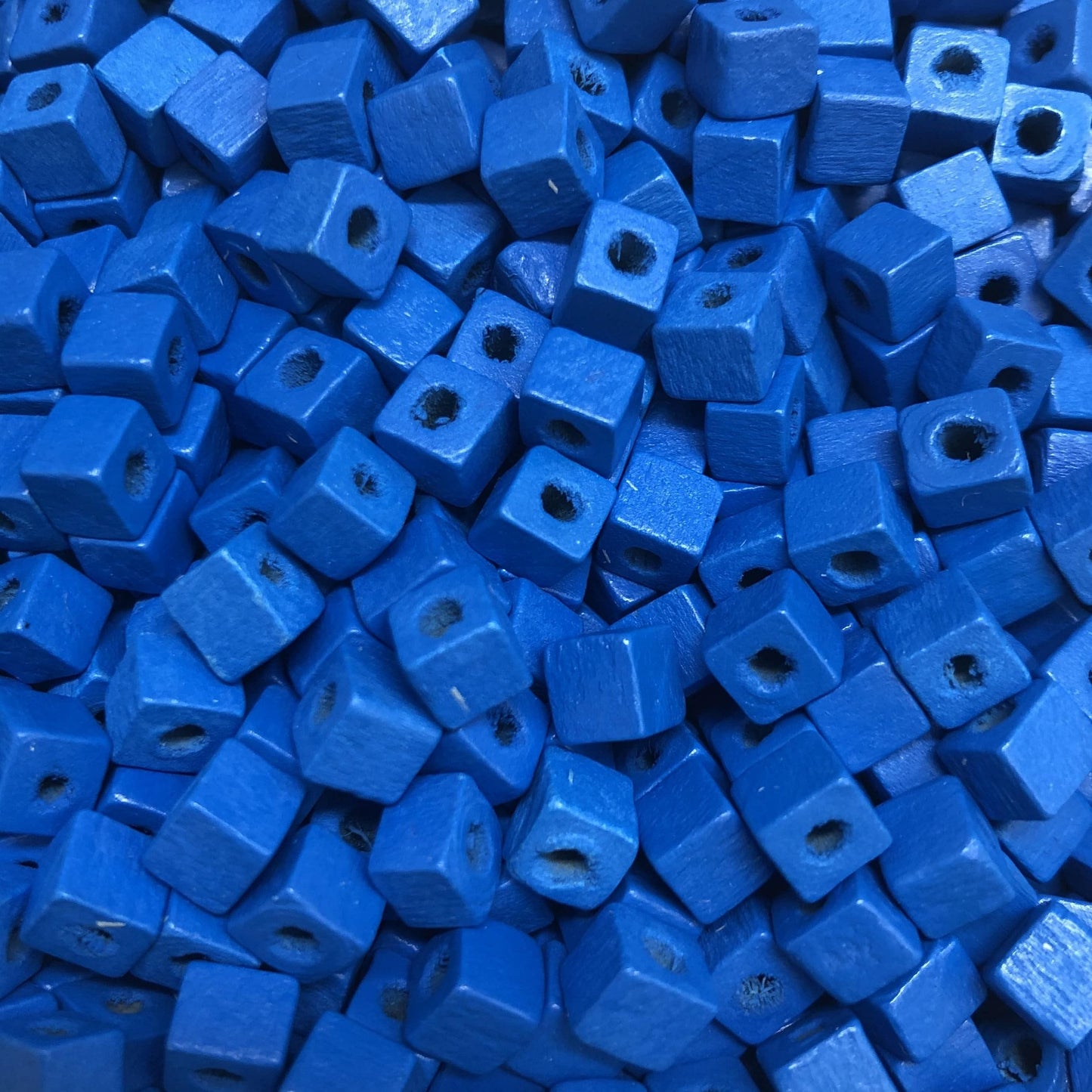 5x5mm Cube Wooden Bead 20 - Indigo