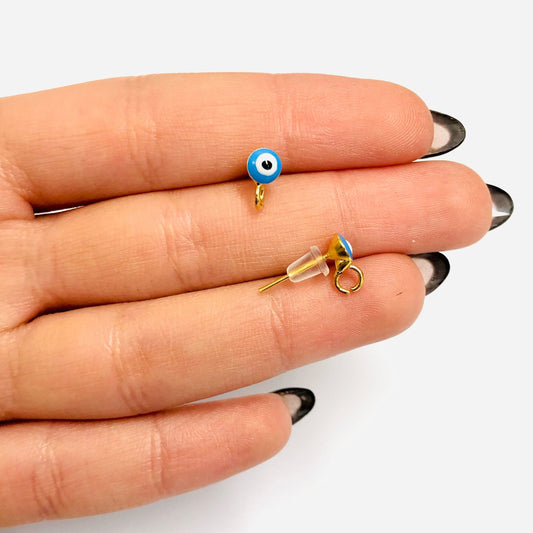 Gold Plated Evil Eye Earring Apparatus - 1