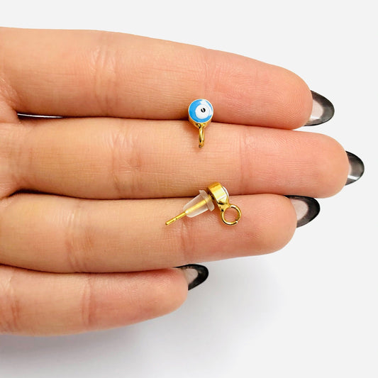 Gold Plated Evil Eye Earring Apparatus - 6