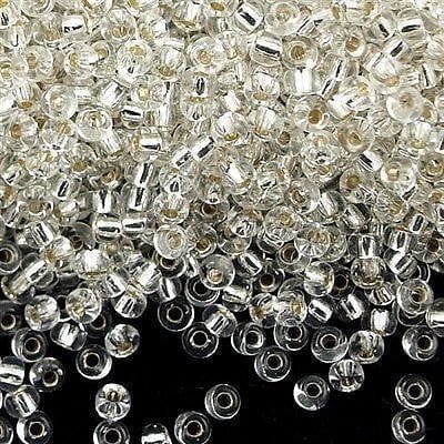 Miyuki Boncuk, MiyukiRoundBeads 8/0-0001 Silver Lined Crystal
