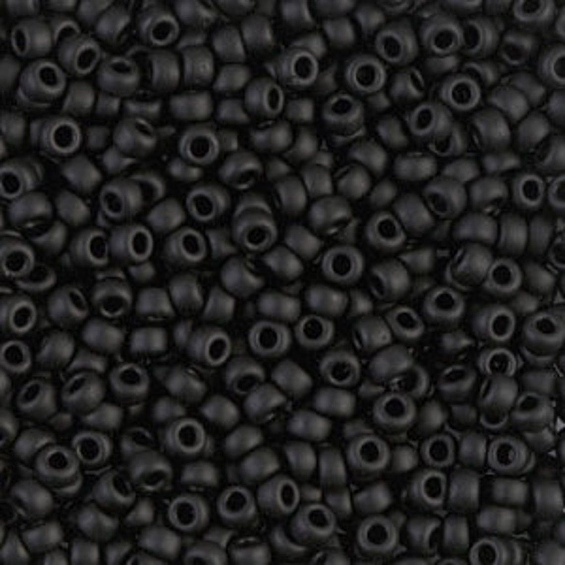 Miyuki Boncuk, MiyukiRoundBeads 8/0-0401F Black Matted