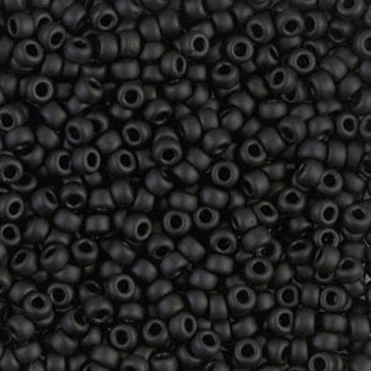 Miyuki Boncuk, MiyukiRoundBeads 8/0-0401F Black Matted