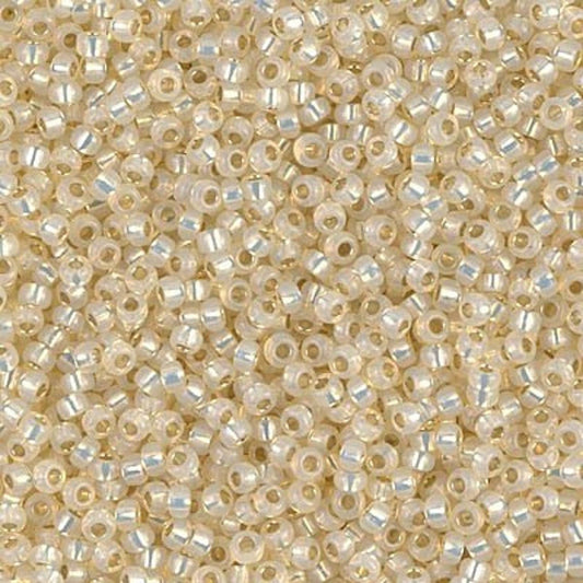 Miyuki Beads, MiyukiRoundBeads 8/0-0577 Dyed Cream Silver Lined Alabaster