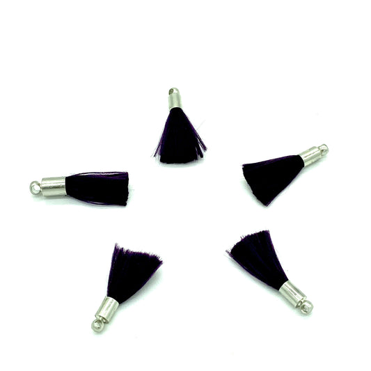 Rodyum Kaplama Püskül - Koyu Mor