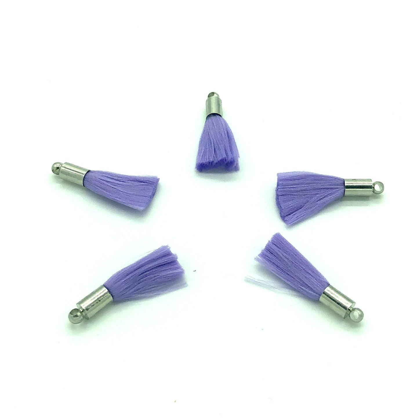 Rhodium Plated Tassel - Lilac