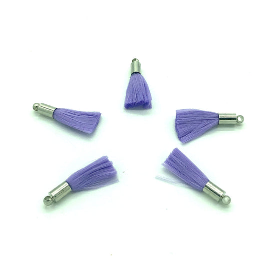 Rhodium Plated Tassel - Lilac