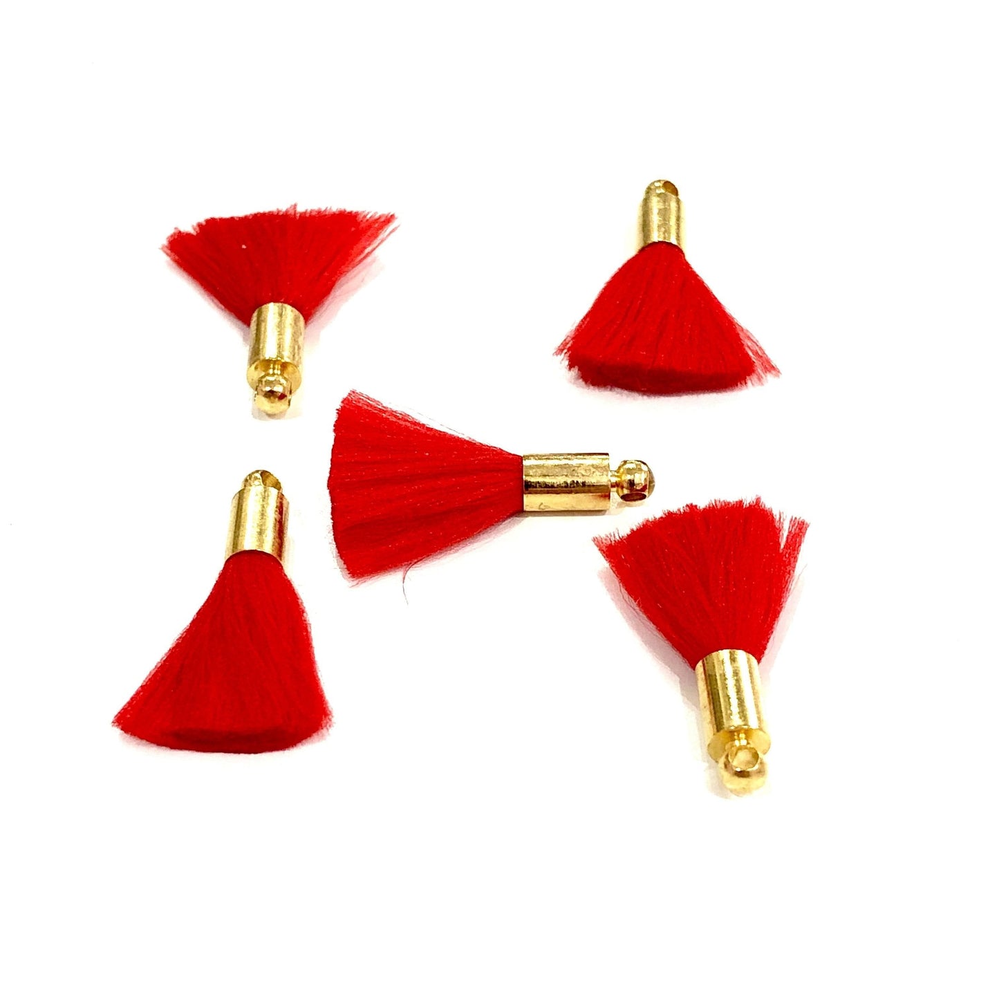 Gold Plated Tassel - Red