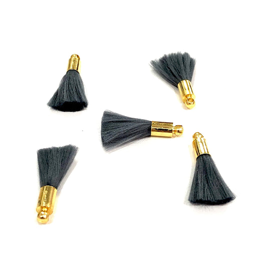 Altın Kaplama Püskül - Gri