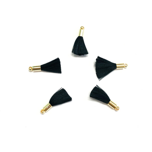 Altın Kaplama Püskül - Siyah