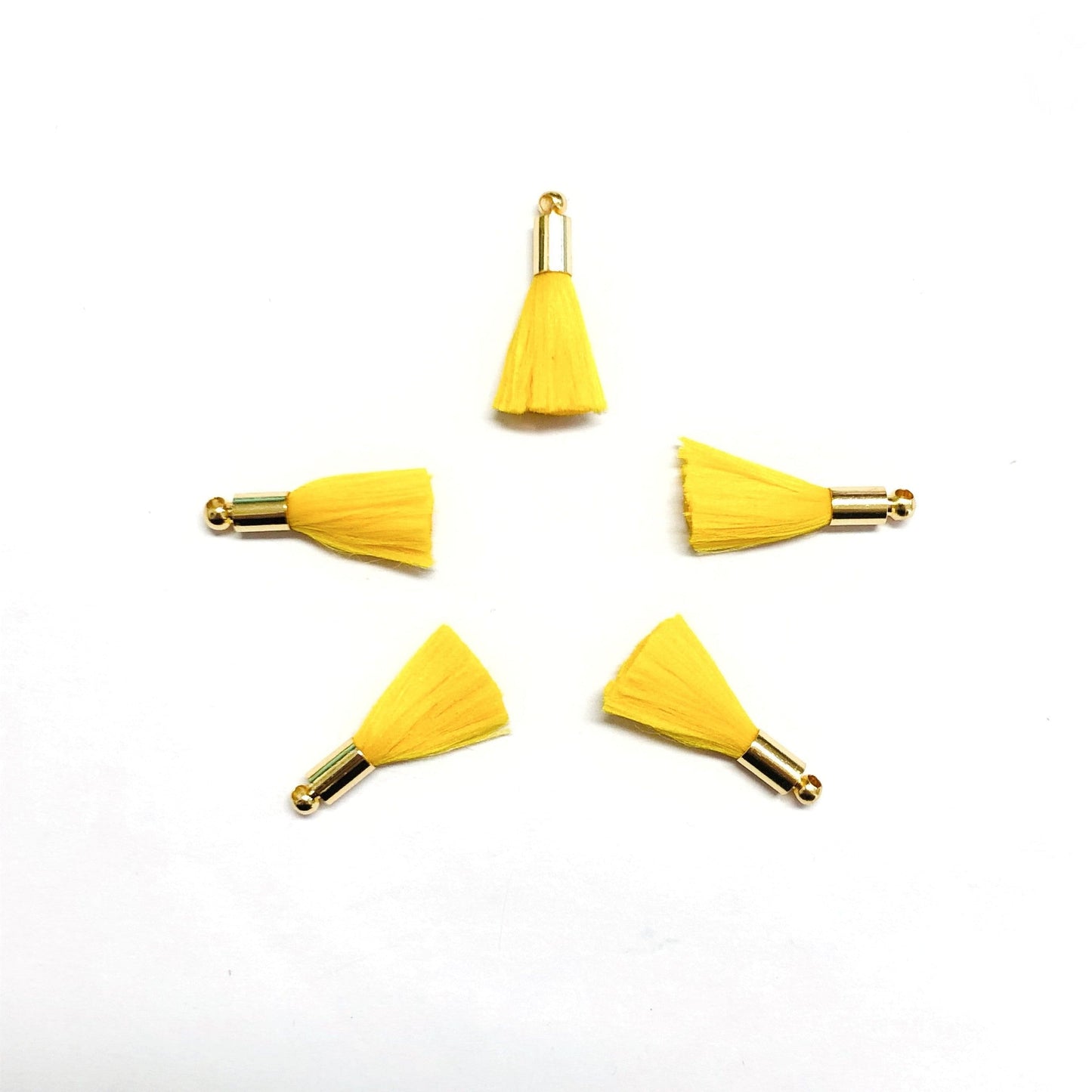 Gold Plated Tassel - Canary Yellow