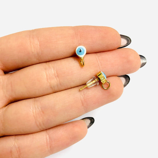 Gold Plated Evil Eye Earring Apparatus - 9