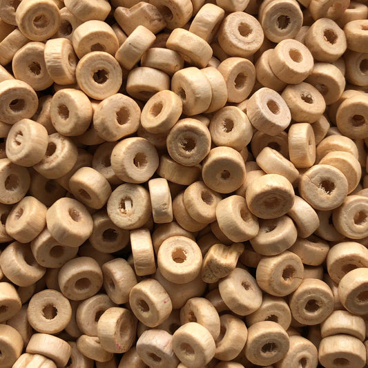 8mm Rondel Wood Bead 7 - Raw Wood