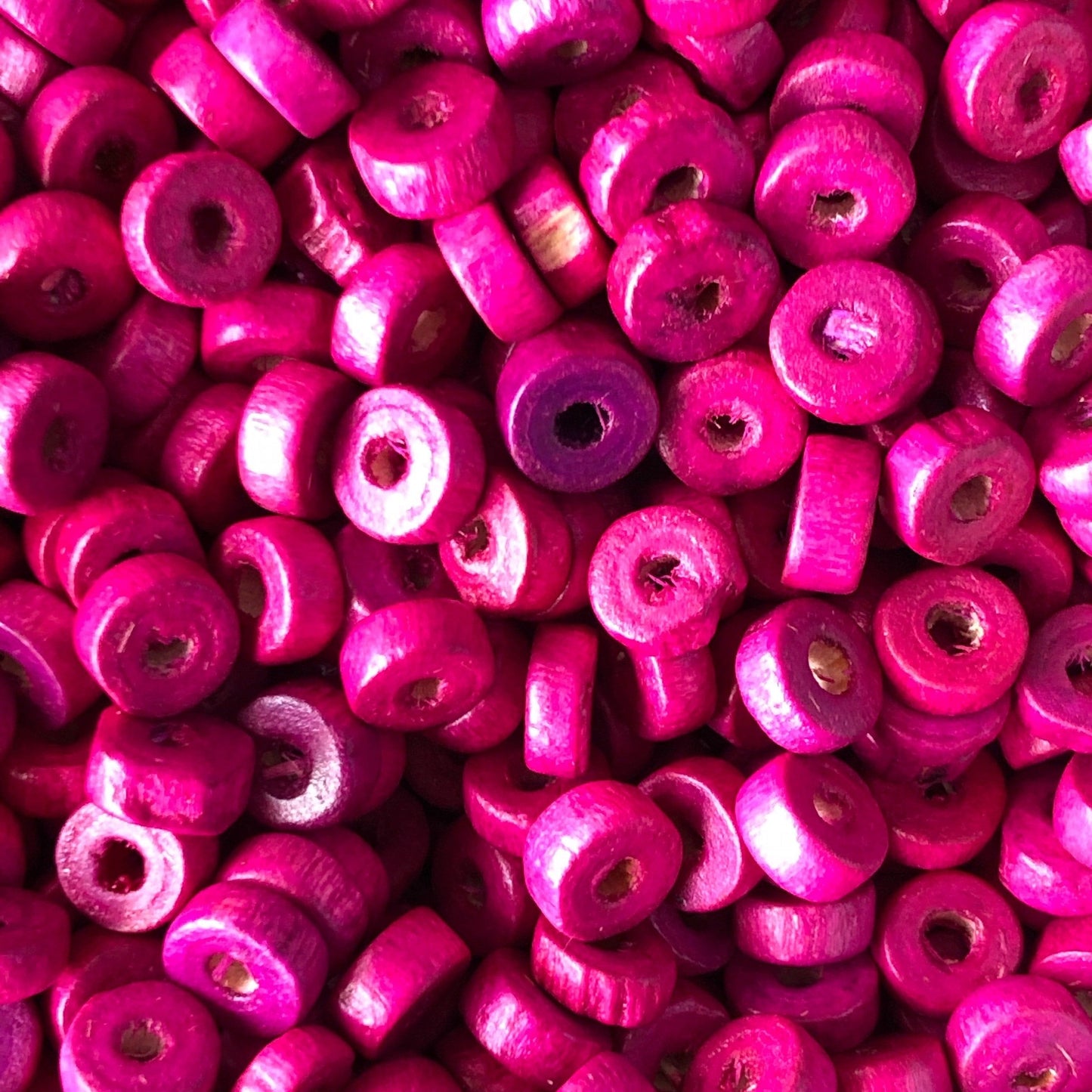 8mm Rondel Wood Bead 15 - Cyclamen