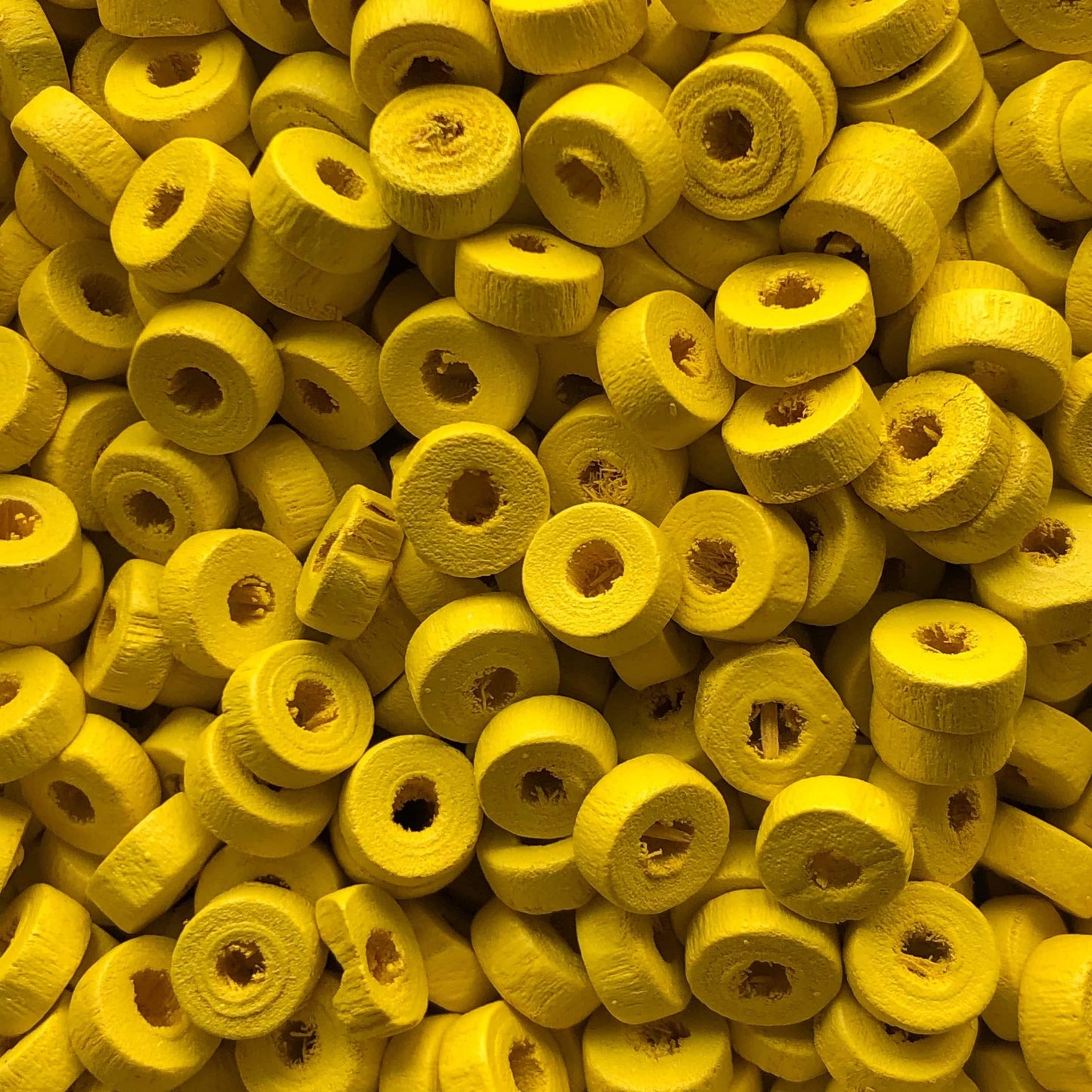 8mm Rondel Ahşap Boncuk 25 - Fosforlu Sarı